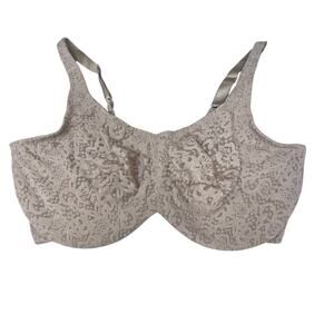Wacoal Lace Embellished Underwire Bra 40DD Beige Adjustable Straps
